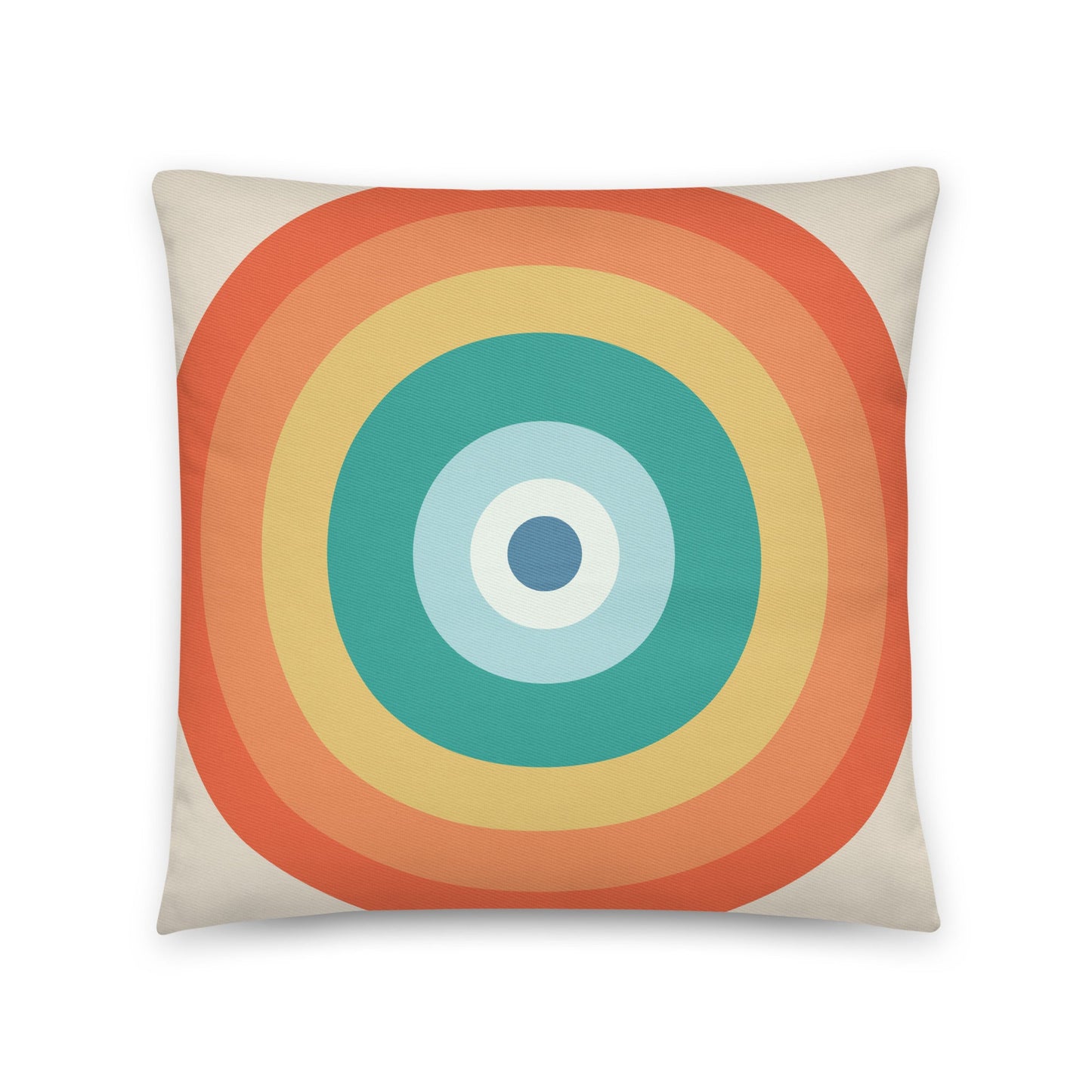 Moonrise - Sunshine yellows, sea greens and soft blues cotton cushion cover - rubberchicken.studio