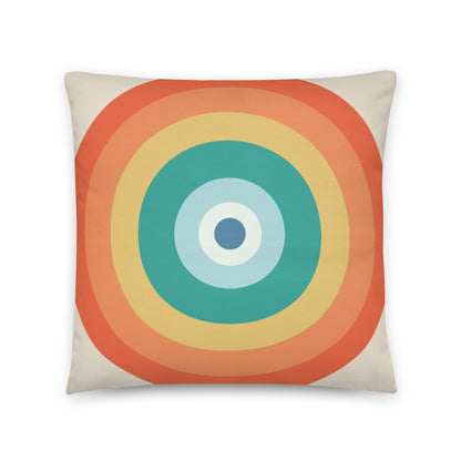Moonrise - Sunshine yellows, sea greens and soft blues cotton cushion cover - rubberchicken.studio