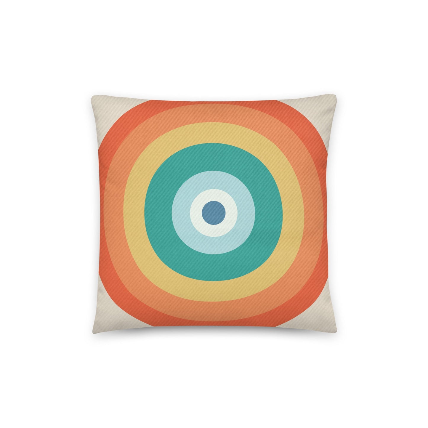 Moonrise - Sunshine yellows, sea greens and soft blues cotton cushion cover - rubberchicken.studio