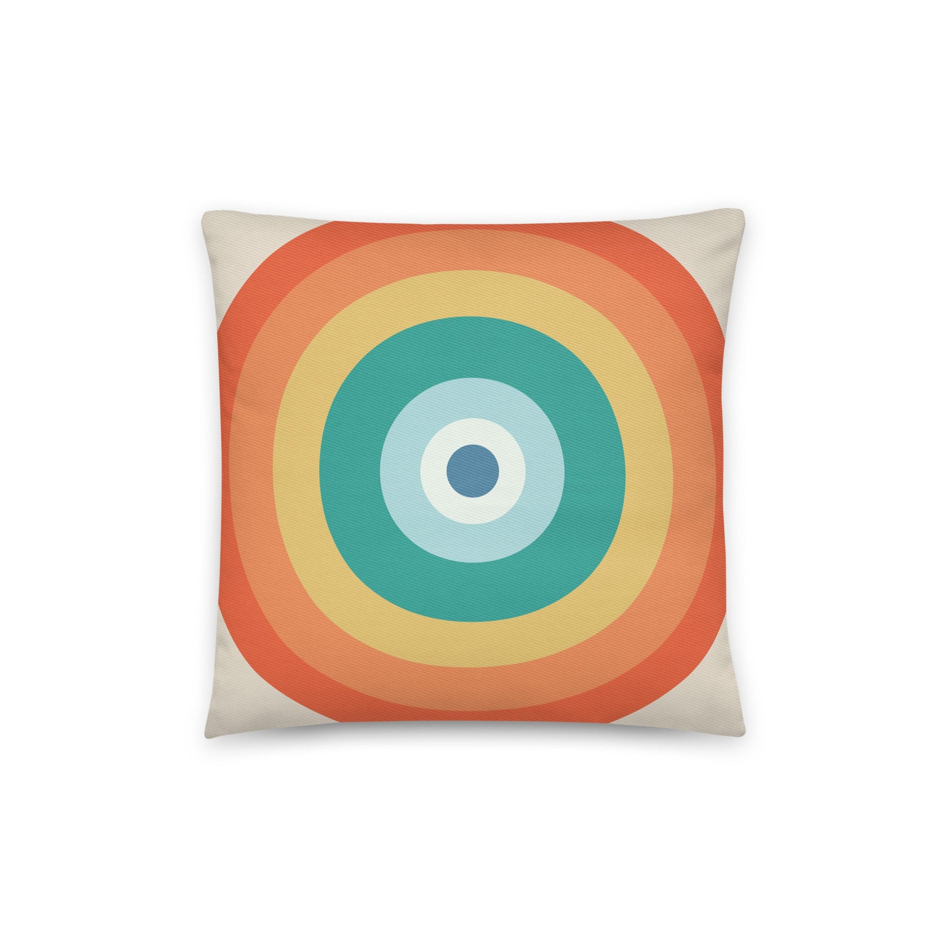 Moonrise - Sunshine yellows, sea greens and soft blues cotton cushion cover - rubberchicken.studio