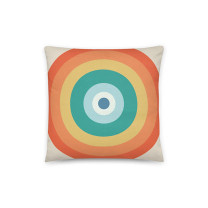 Moonrise - Sunshine yellows, sea greens and soft blues cotton cushion cover - rubberchicken.studio