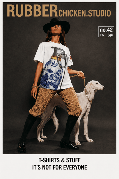 Oversized All-Over Print Willow Pattern Grenade T-Shirt - rubberchicken.studio
