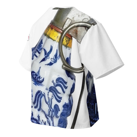 Oversized All-Over Print Willow Pattern Grenade T-Shirt - rubberchicken.studio