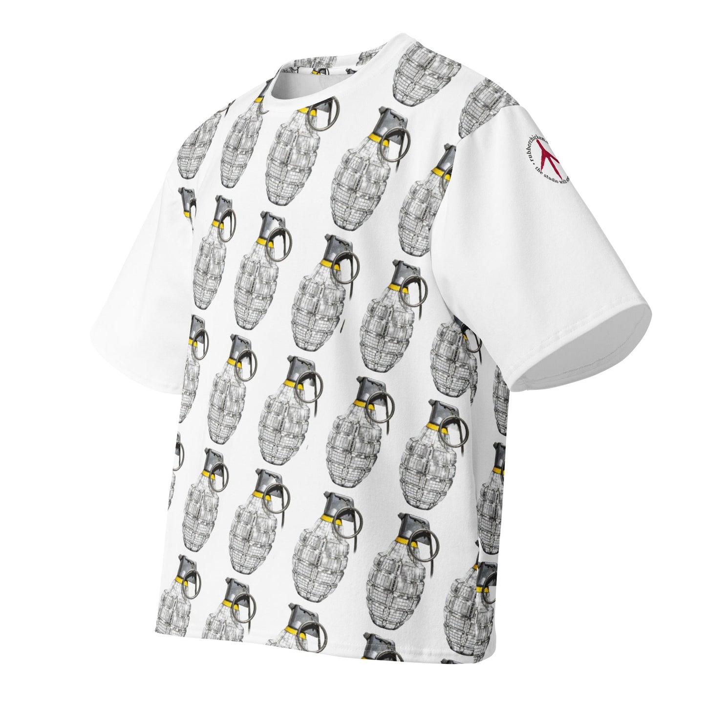 Oversized All-Over Print Willow Pattern Multi Grenade T-Shirt - rubberchicken.studio