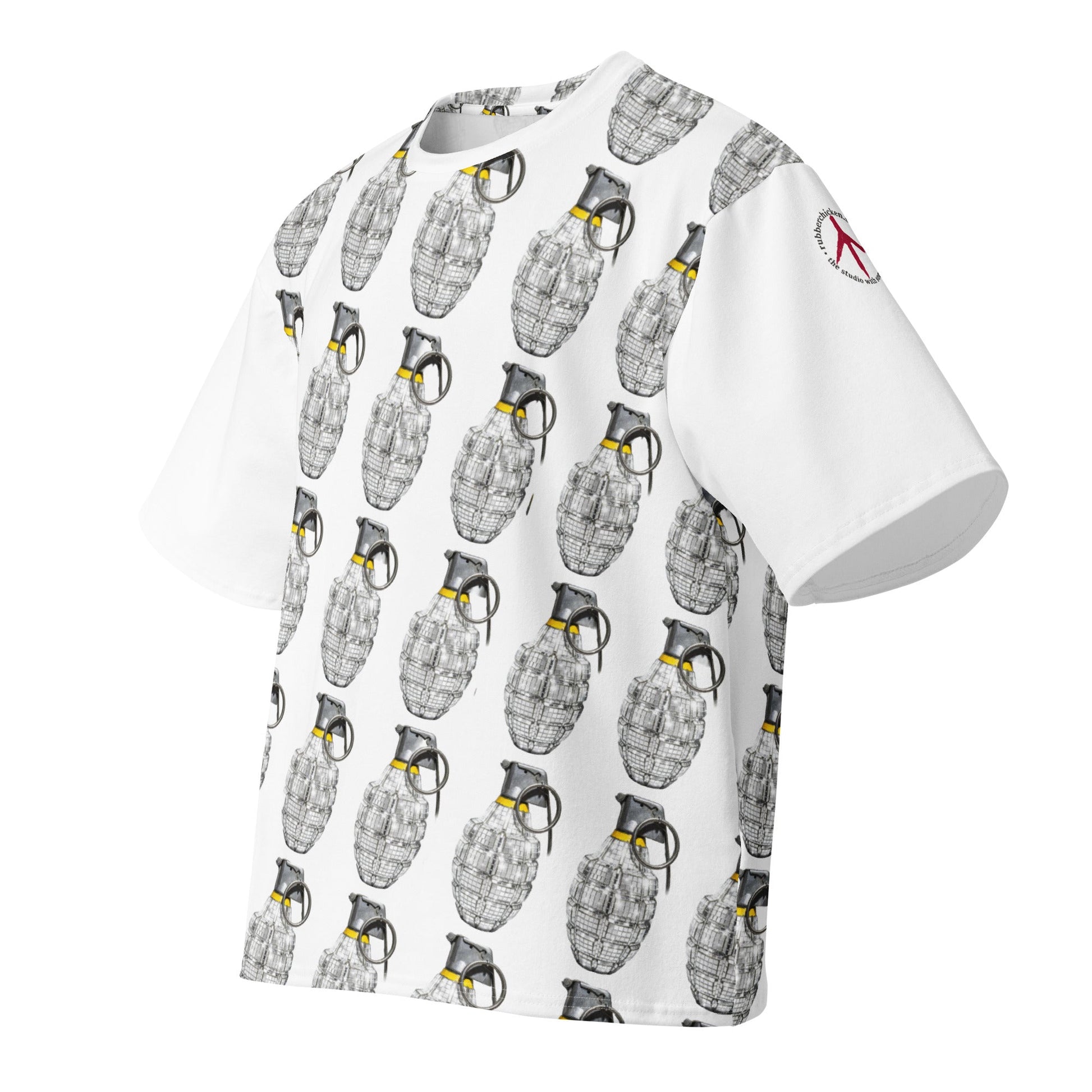Oversized All-Over Print Willow Pattern Multi Grenade T-Shirt - rubberchicken.studio