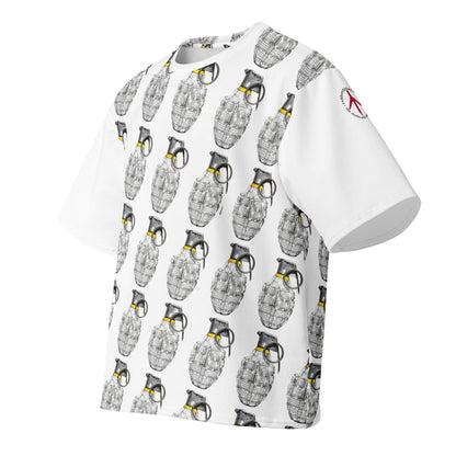 Oversized All-Over Print Willow Pattern Multi Grenade T-Shirt - rubberchicken.studio