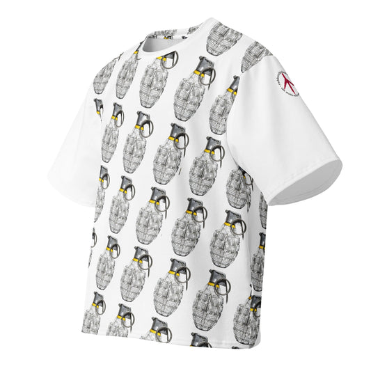 Oversized All-Over Print Willow Pattern Multi Grenade T-Shirt - rubberchicken.studio