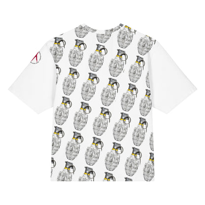 Oversized All-Over Print Willow Pattern Multi Grenade T-Shirt - rubberchicken.studio