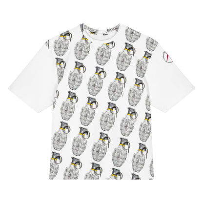 Oversized All-Over Print Willow Pattern Multi Grenade T-Shirt - rubberchicken.studio