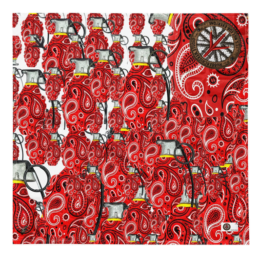 Paisley Grenades All-over print Bandana No.2 - rubberchicken.studio