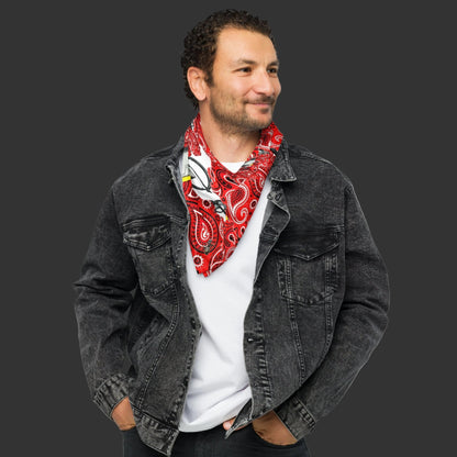 Paisley Grenades All-over print Bandana No.2 - rubberchicken.studio