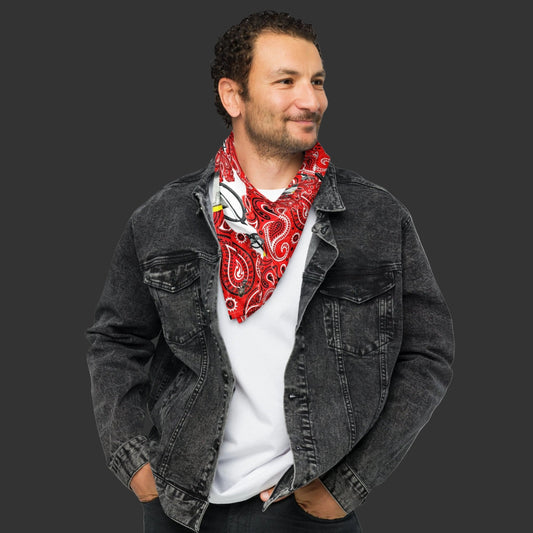 Paisley Grenades All-over print Bandana No.2 - rubberchicken.studio
