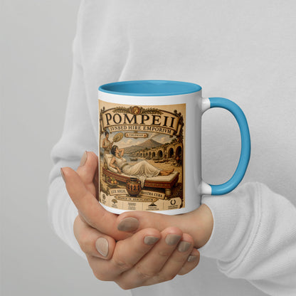 Pompeii Sunbeds Hire Mug by Toby - rubberchicken.studio