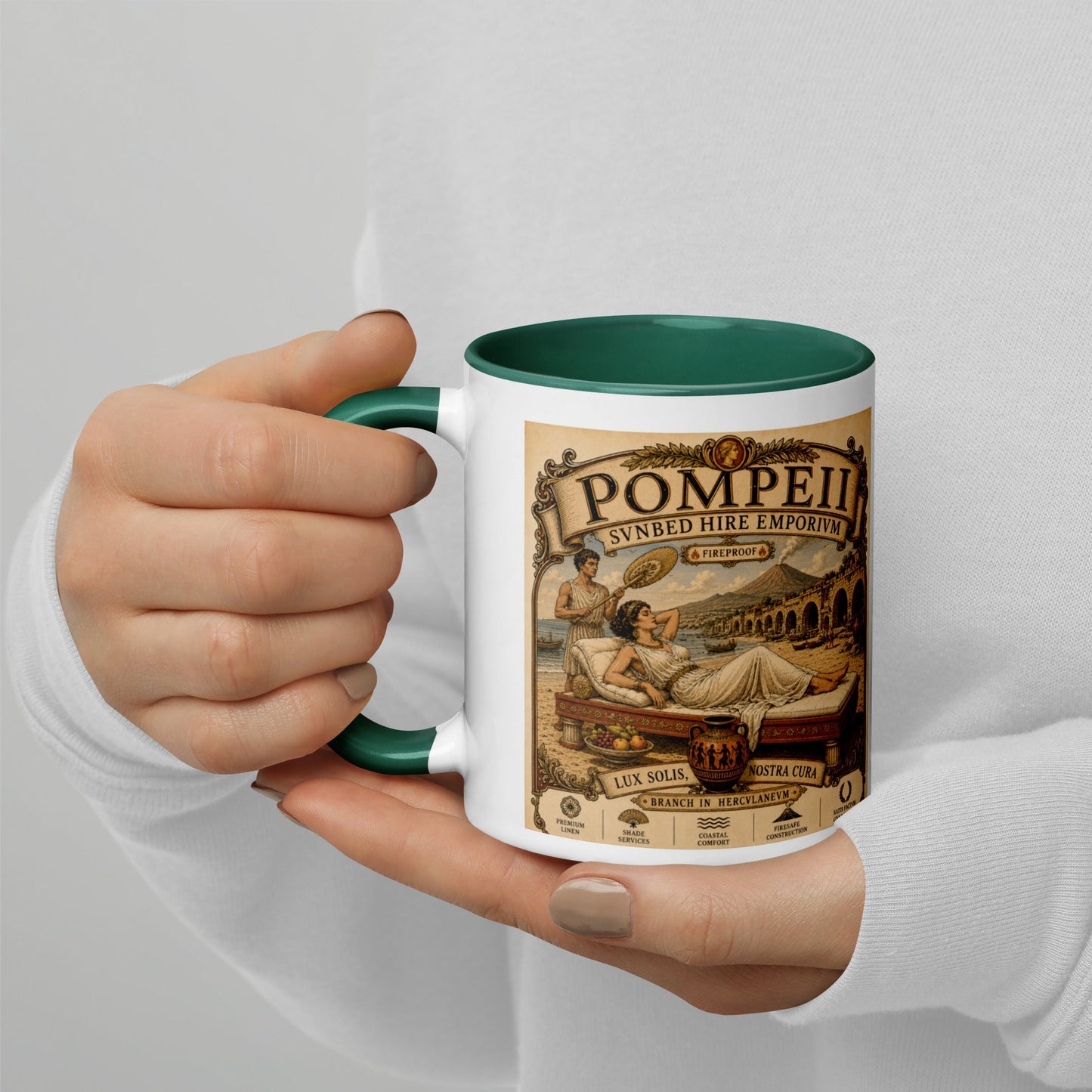 Pompeii Sunbeds Hire Mug by Toby - rubberchicken.studio