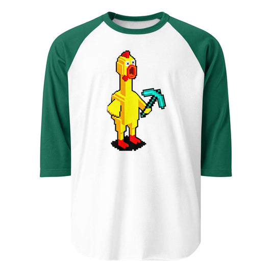 The Official Rubber Chicken 3/4 sleeve raglan shirt - rubberchicken.studio