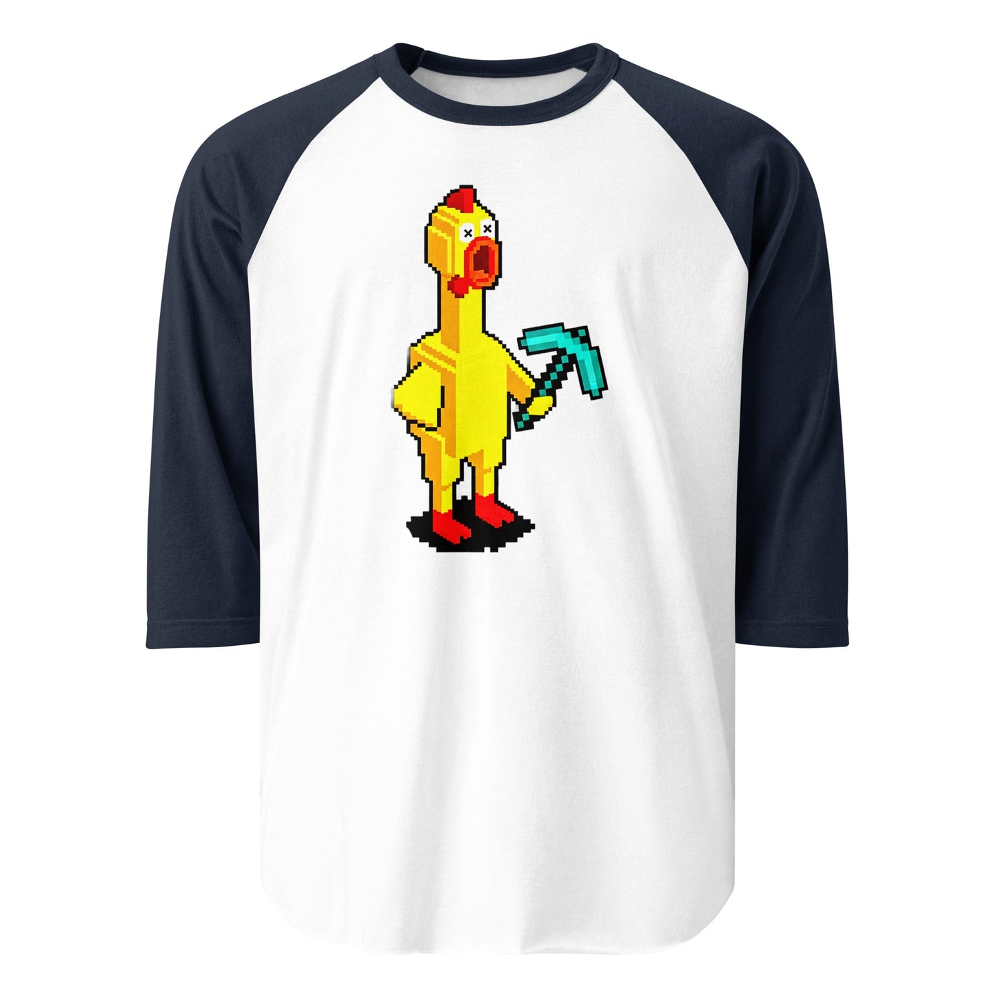 The Official Rubber Chicken 3/4 sleeve raglan shirt - rubberchicken.studio