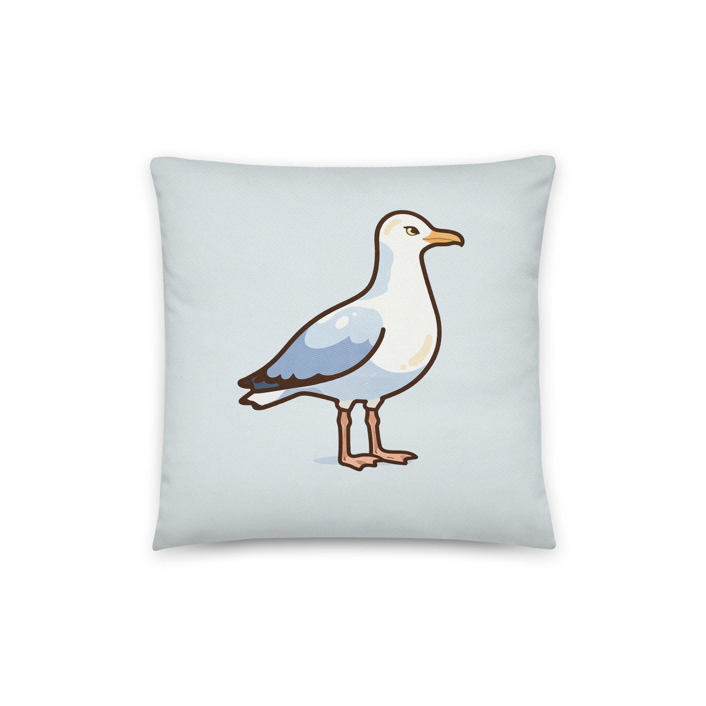 Trev the Seagull - cotton cushion cover - A seaside feathered felon. - rubberchicken.studio