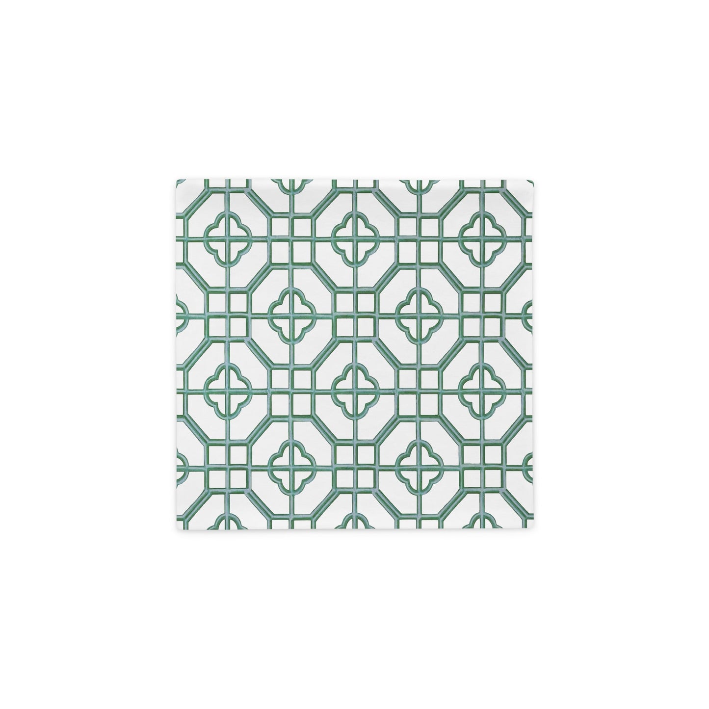 Verdigris & Monotone Oriental Trellis throw cushion cover - rubberchicken.studio