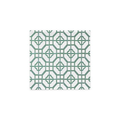 Verdigris & Monotone Oriental Trellis throw cushion cover - rubberchicken.studio