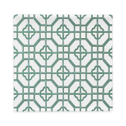 Verdigris & Monotone Oriental Trellis throw cushion cover - rubberchicken.studio