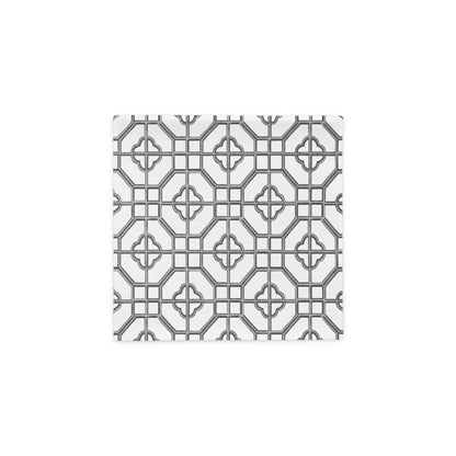 Verdigris & Monotone Oriental Trellis throw cushion cover - rubberchicken.studio