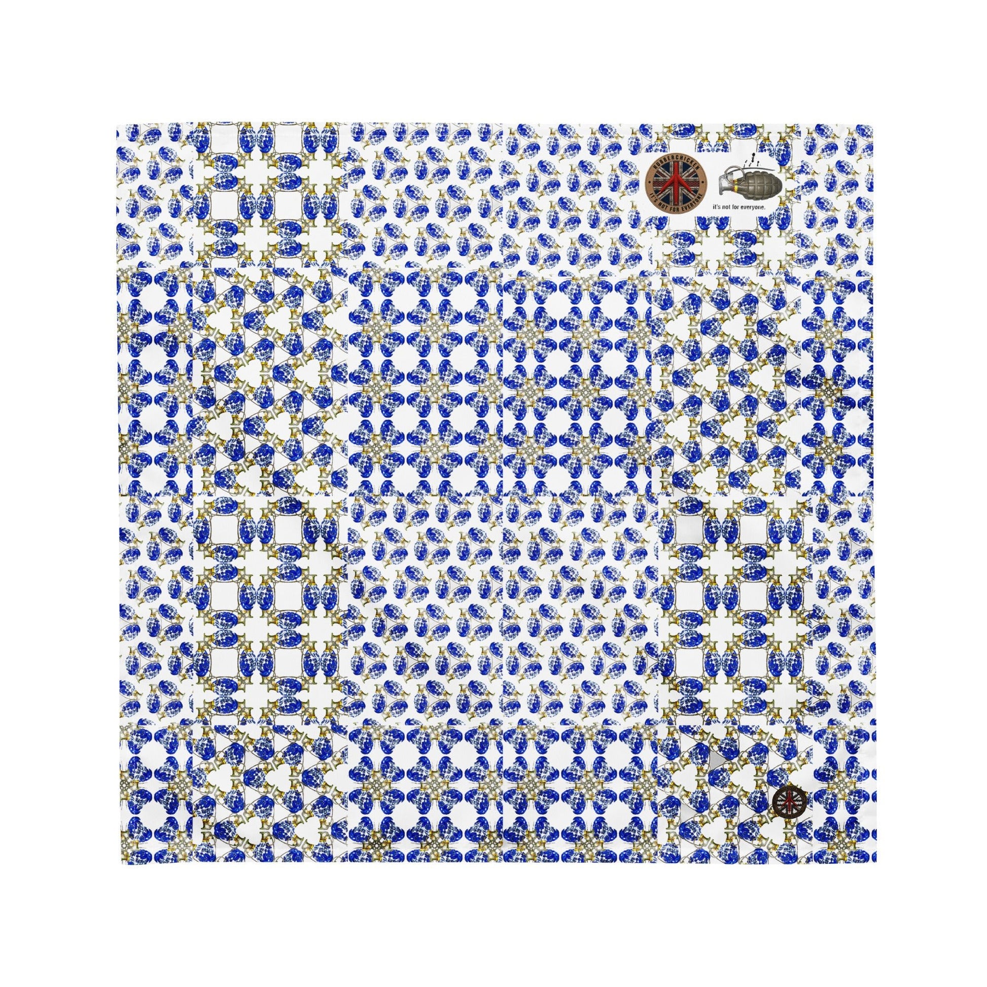 Willow Pattern Micro Grenades All-over print Bandana - rubberchicken.studio