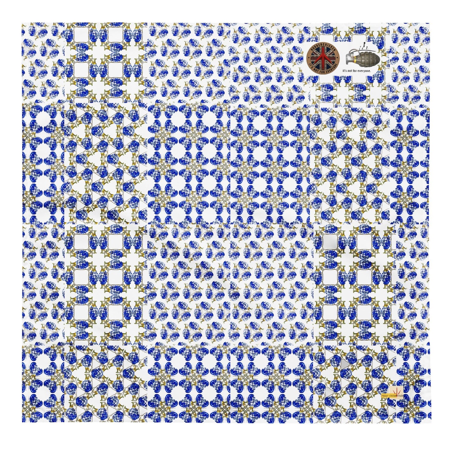 Willow Pattern Micro Grenades All-over print Bandana - rubberchicken.studio