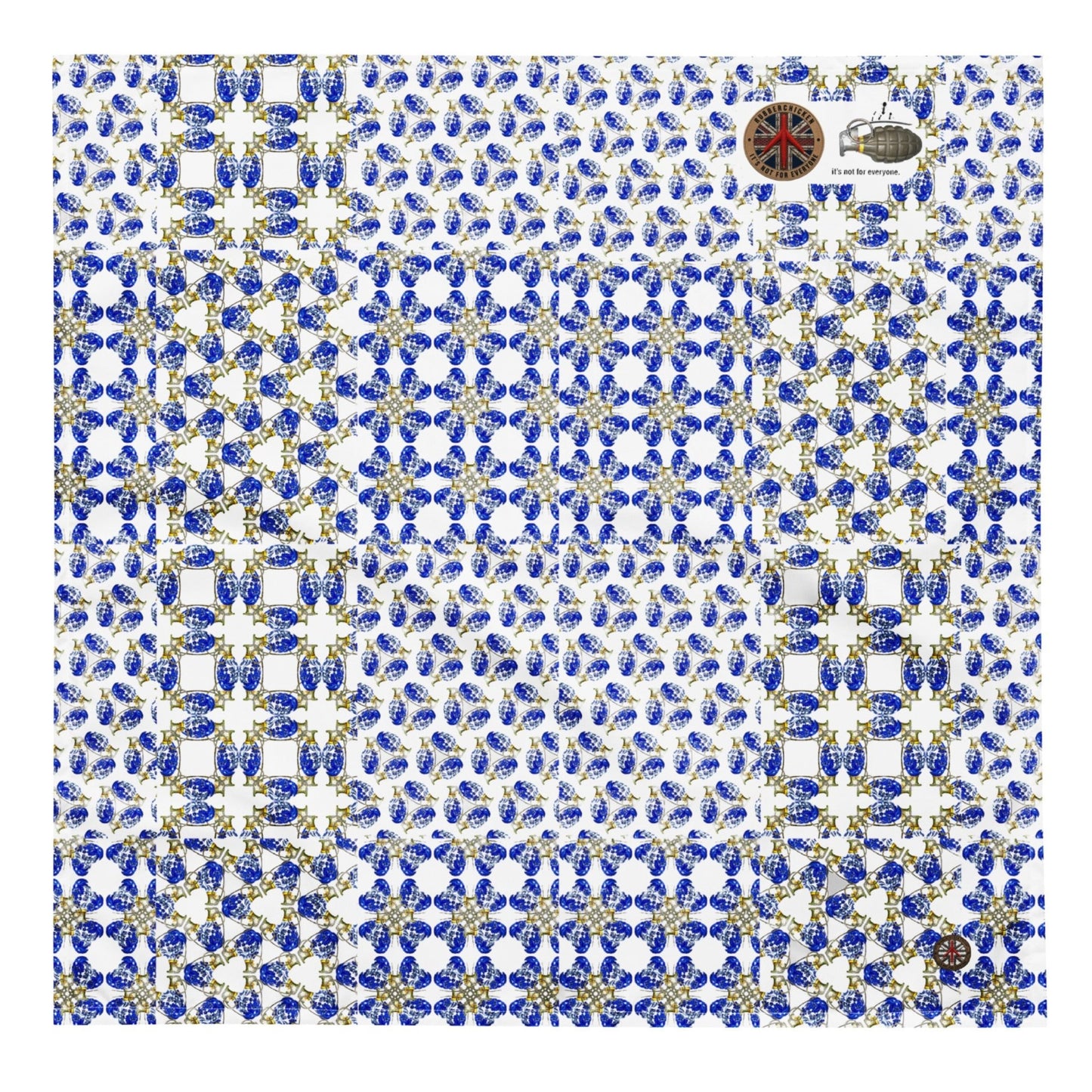 Willow Pattern Micro Grenades All-over print Bandana - rubberchicken.studio