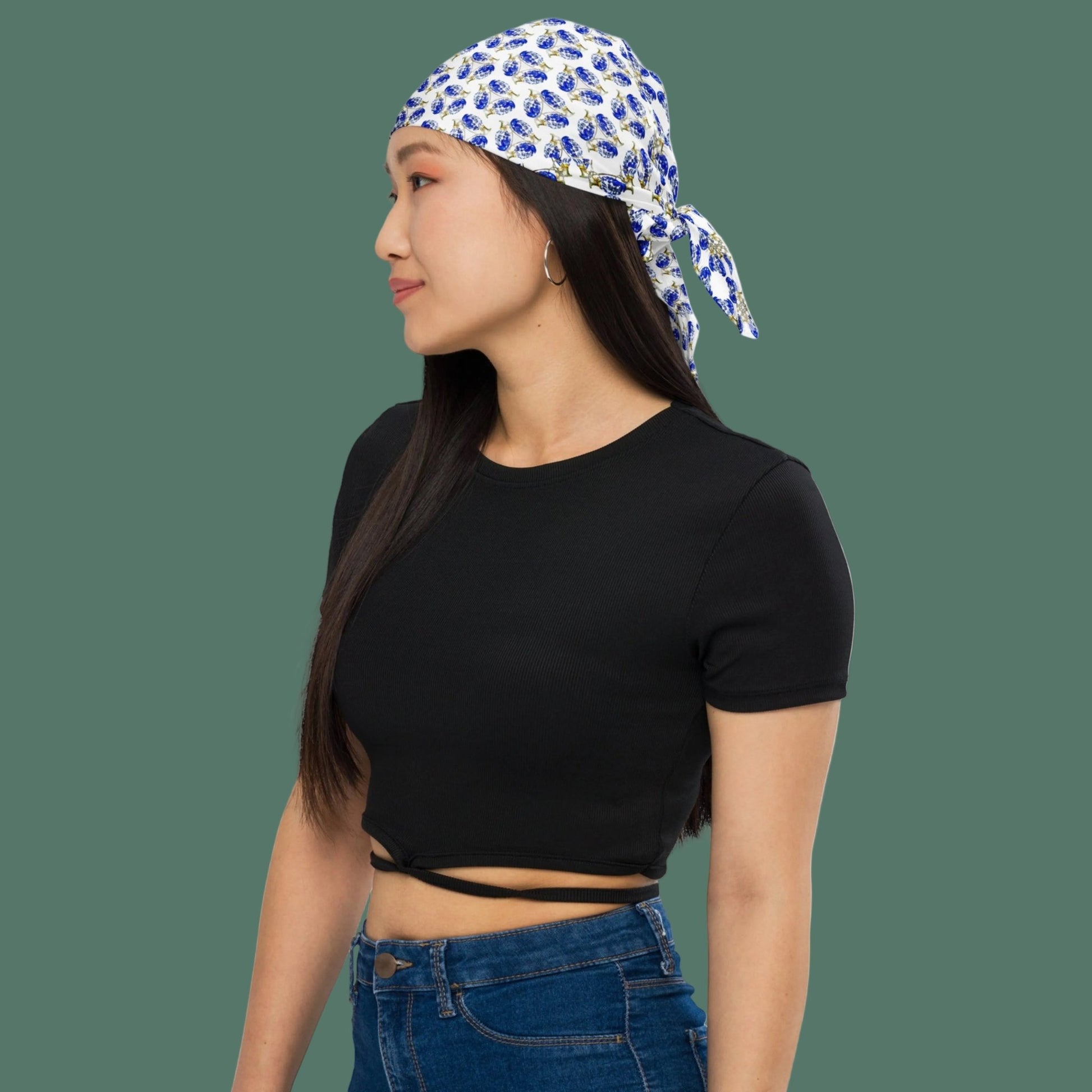 Willow Pattern Micro Grenades All-over print Bandana - rubberchicken.studio